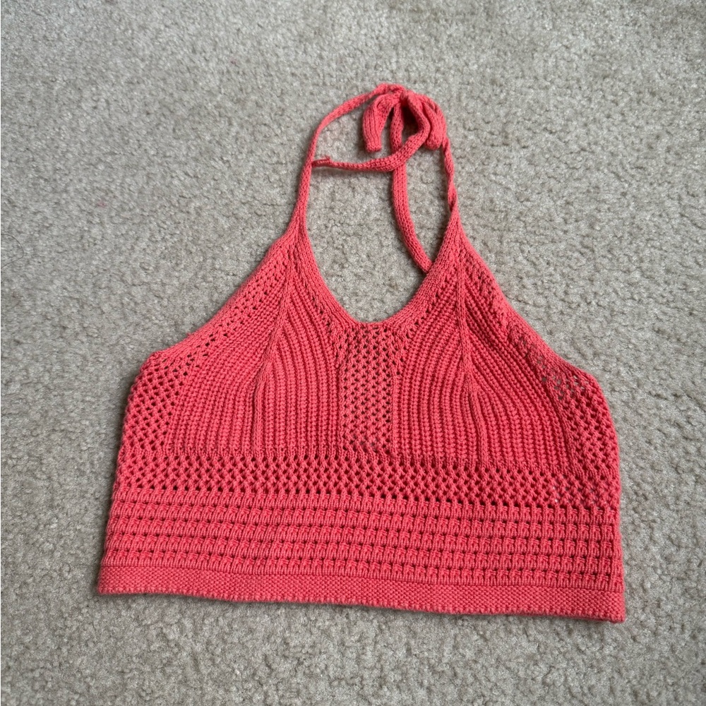 Aerie Vibrant Crochet Knit Top